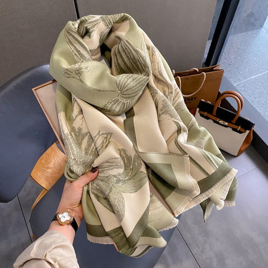 Aurelia Tassel Cashmere-Feel Shawl