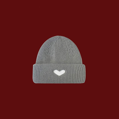 Amora Heart Embroidered Knit Cap