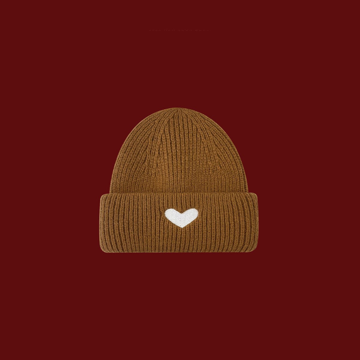 Amora Heart Embroidered Knit Cap