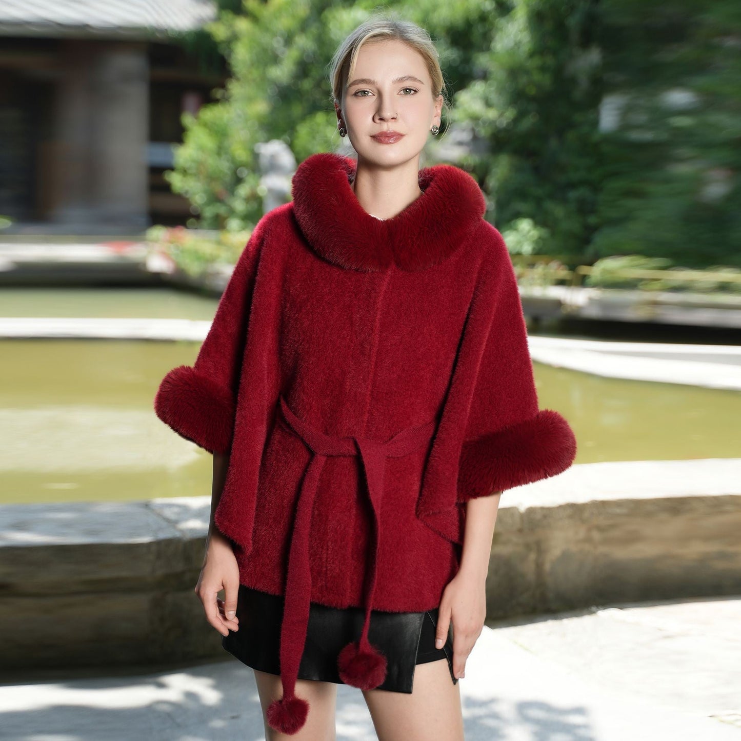 Aurelia Faux Fur Cape