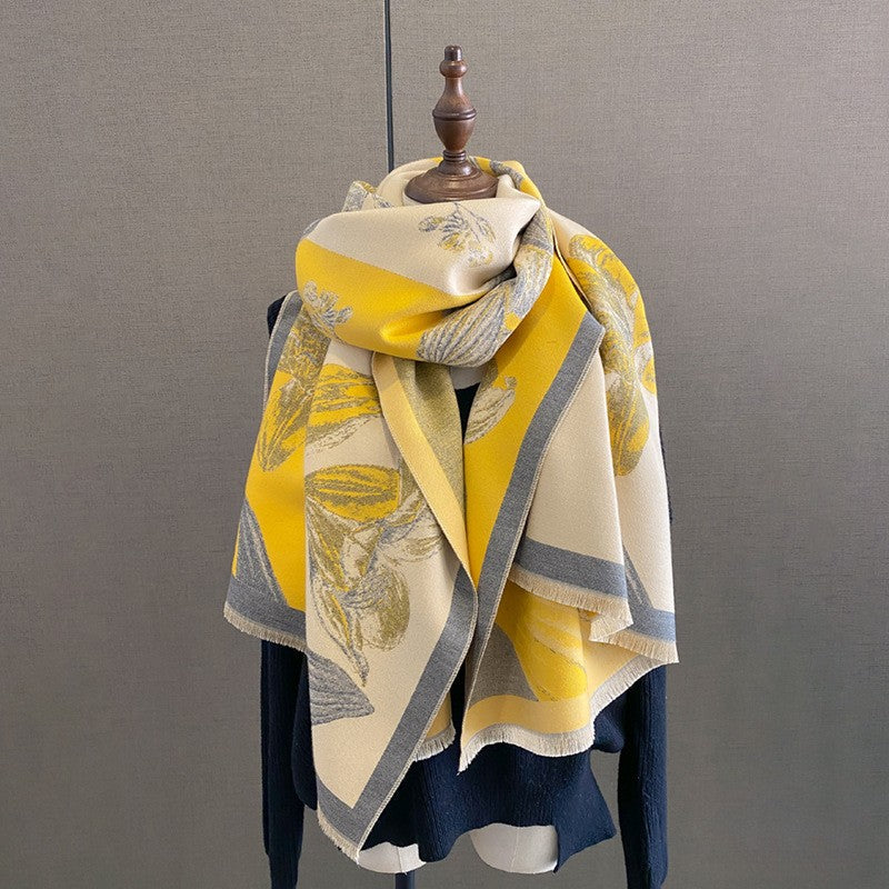 Aurelia Tassel Cashmere-Feel Shawl