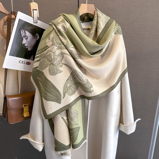 Aurelia Tassel Cashmere-Feel Shawl