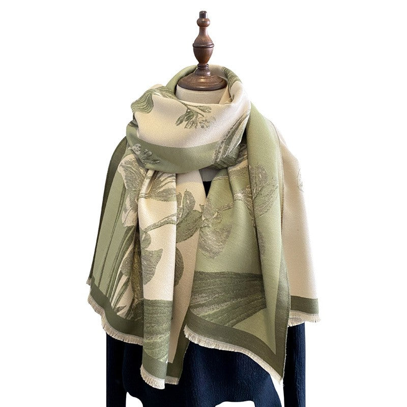 Aurelia Tassel Cashmere-Feel Shawl