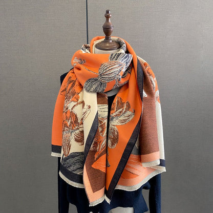 Aurelia Tassel Cashmere-Feel Shawl