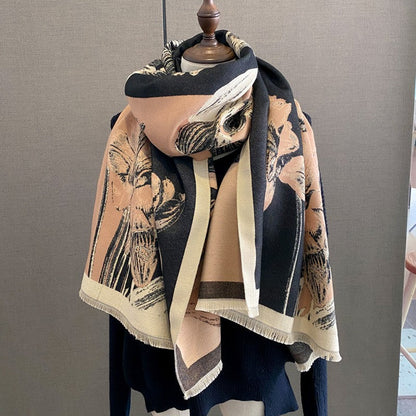 Aurelia Tassel Cashmere-Feel Shawl