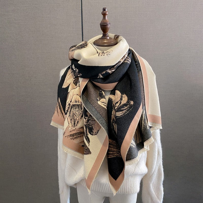 Aurelia Tassel Cashmere-Feel Shawl