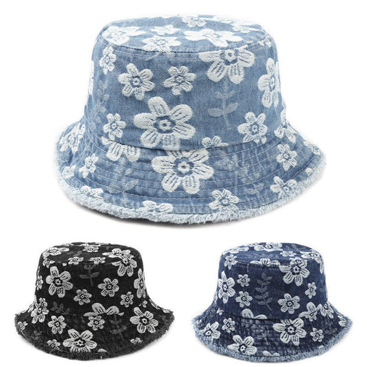Elora Floral Denim Bucket Hat